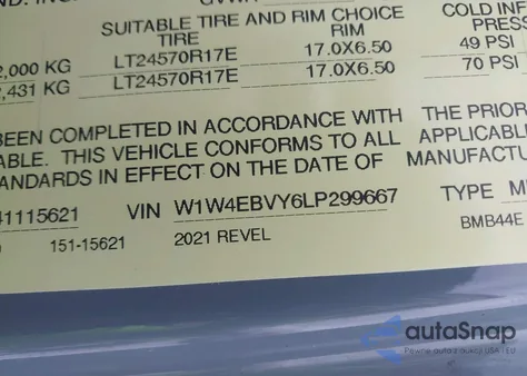 2020 Mercedes-Benz Sprinter 2500 Standard Roof V6 z USA, uszkodzony, nr VIN W1W4EBVY6LP299667